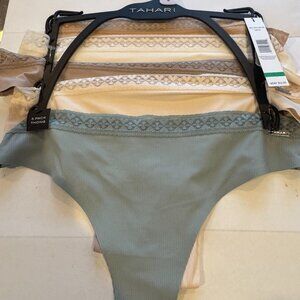 TAHARI Women's 5 pack Thong Comfy Seamless Underwear WE51944 MSRP $52 NEW w TAGS